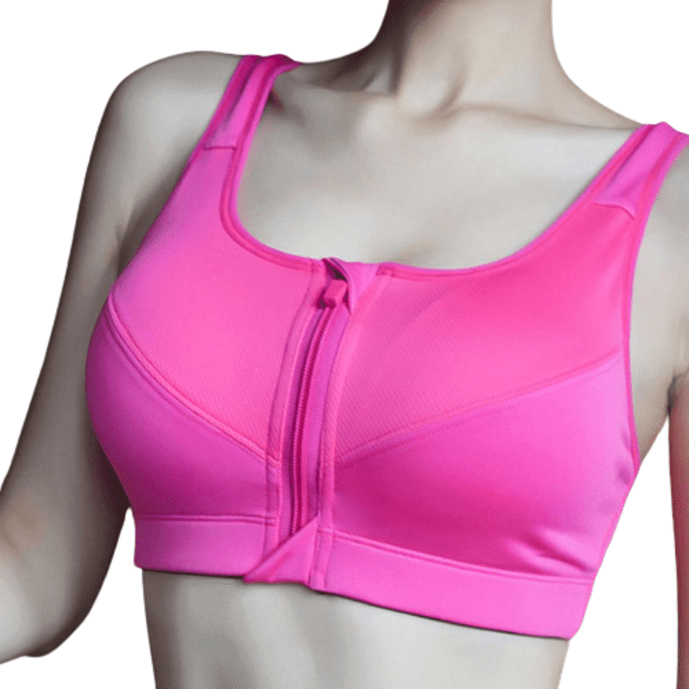 Women Zip Front Sports Bra High Impact Seamless Gym Yoga Padded Vest Activewear 