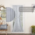 thumbnail image 3 of VHC Brands Farmhouse Sawyer Mill Ticking Rod Pocket Cotton Tie Back(s) Striped Curtain, Door Panel 72x40, Blue, 3 of 6