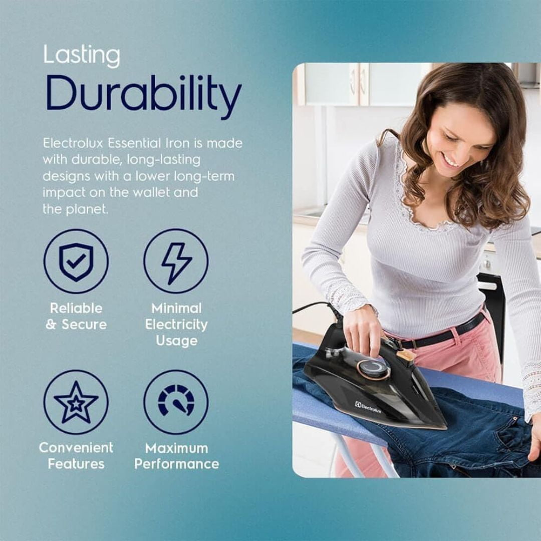 Electrolux Professional Steam Iron for Clothes Quick Heating Clothing Iron 1700W Black