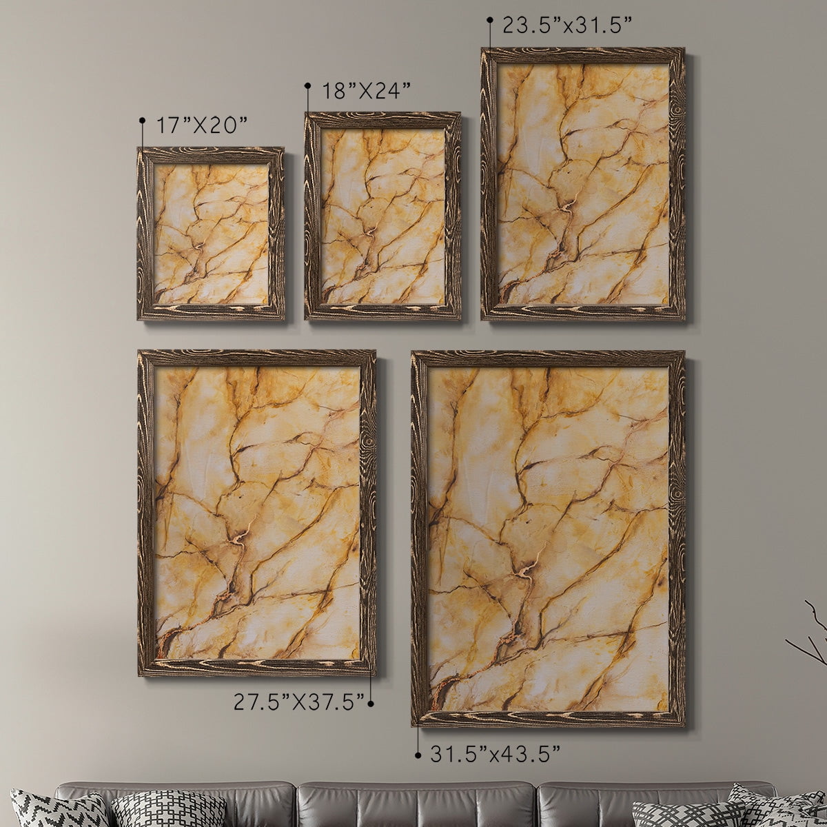 Yellow Marble I - Premium Framed Canvas 2 Piece Set - Ready to Hang