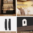 thumbnail image 3 of 6 Door Armoire Wardrobe Closet for Bedroom with LED Lights & 3 Drawers, Farmhouse Closet Storage Cabinet Wardrobe Set with Hanging Rods, 3 of 9
