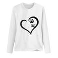 thumbnail image 2 of Pimelu Valentines Day Shirts for Women,Women's Tees Shirts,Cute Sport Vintage Oversized Sweatshirt for Women Plus Size Round Neck Long-Sleeve Pullover Women Tees Heart Paws Print Lightweight Pullover, 2 of 3