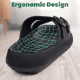 thumbnail image 4 of WALL QMER Sandals for Women and Men, Cloud Slides for Women, Women's Comfort Slides Double Buckle Adjustable EVA Flat Sandals, Black, 4 of 7