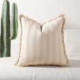 thumbnail image 1 of Housse de Coussin Jacquard en Polyester Coton Rayé, 45*45, Kaki, 1 of 2