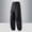 Black, variant on WIZUTIZ Men's Nylon Cargo Jogger Pants with Zipper Large Pocket Solid Color Elastic Drawstring Waist Outdoor Trousers