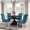 Black Blue, variant on Dining Set with Round Table and 4 Seats | Ideal for Dinner Events, Comfortable Seating for Guests | Oak Veneers on Table, Padded Chair Seats | Meets Requirement for Quality Dining Furniture