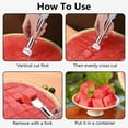 thumbnail image 4 of 2-In-1 Stainless Steel Fruit Cutter, 2026 New Watermelon Fork Slicer, Dual Head Knife with Round Handle for Kitchen Fruit Cubes, 4 of 7