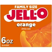 Jell-O Orange Artificially Flavored Gelatin Dessert Mix, Family Size, 6 oz Box