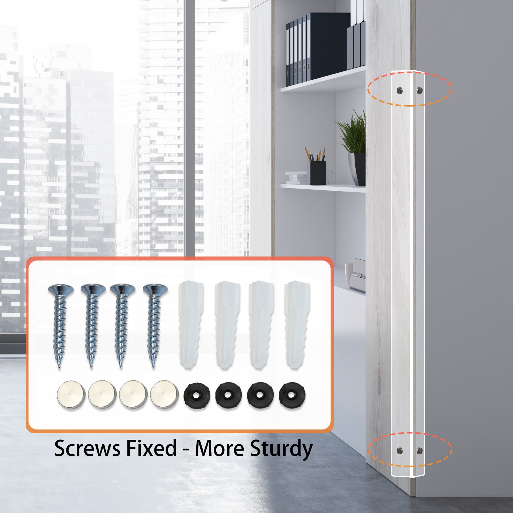 Clear Screws Installation Wall Corner Protectors, Thickened L-Shaped Peel and Stick Furniture Edge Shields & Guards for Sharp Wall, Door Frame, Table,2pcs x 39.4"L x 1.97"W