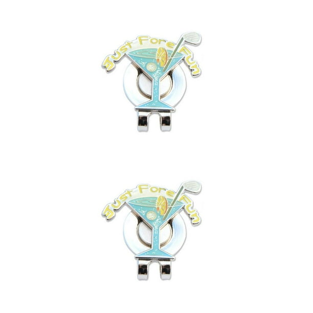 Advancent Clip de metal para sombrero de golf, abrazadera portátil extraíble antioxidante para poner verde, accesorios de marcador de bola Azul 2Conjunto