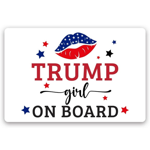 Magnet Me Up Trump Girl On Board Car Magnet Decal, 4x6 Inches Red, with Lip