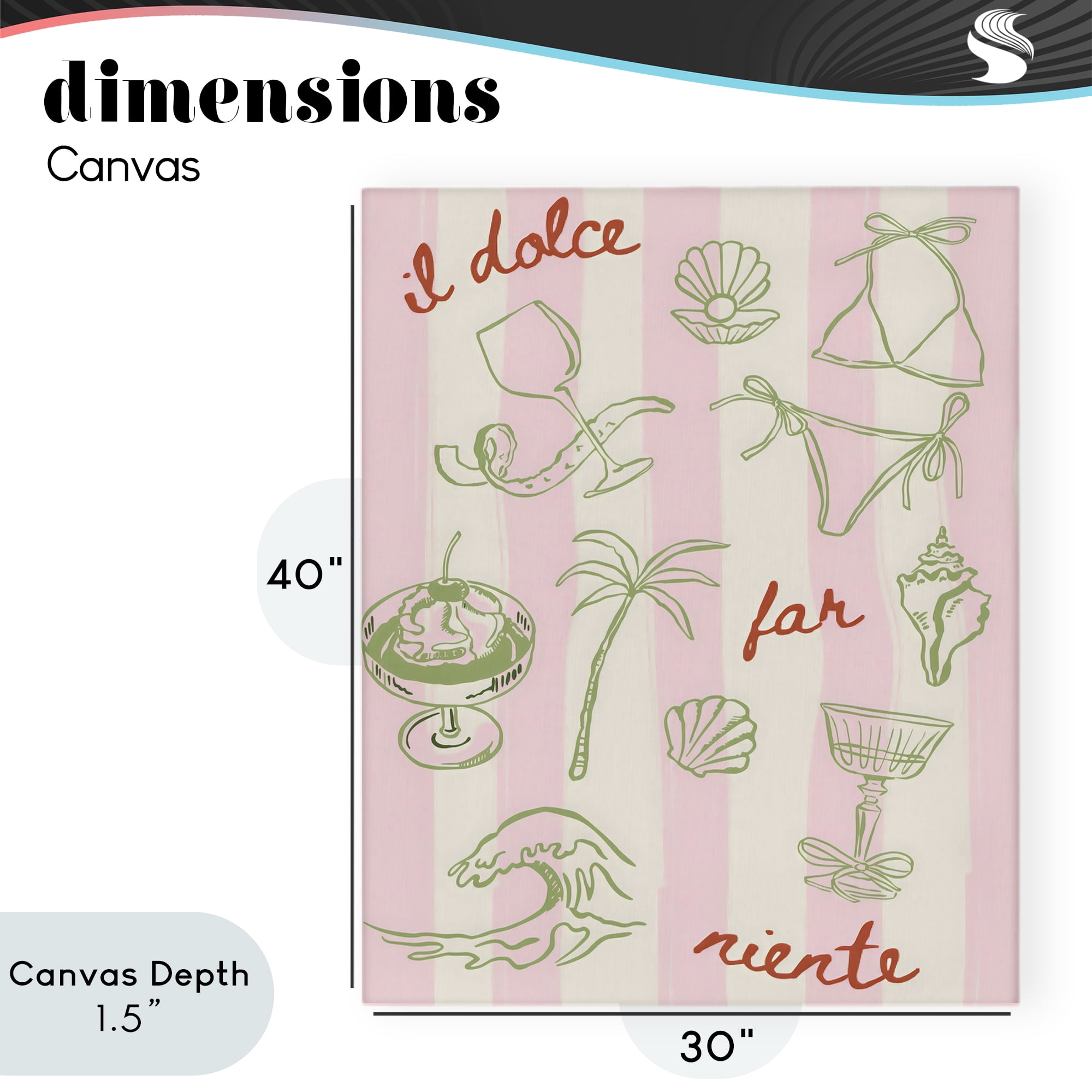 Stupell Industries Il Dolce Far Niente Beach Saying Canvas Wall Art, design by The Prints Vibe