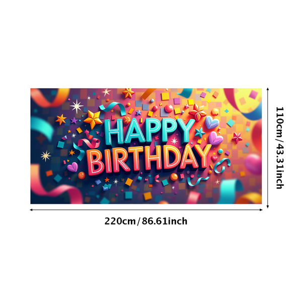 Floral Happy Birthday Banner with Flowers and Butterflies for Party Decorations Birthday Backdrop Photography Props Background Decor Party Supplies