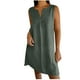 thumbnail image 1 of Vestido de Verano de Manga Corta para las Mujeres Vestido de Sol Sólido con Cuello en V Casual, Vestido de Ventilación de Playa para Imágenes, Uso Diario Y de Fiesta, Poliéster Ligero, 1 of 6