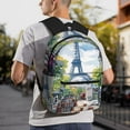 thumbnail image 7 of Fotbe Parisian Cafe With Eiffel Lightweight Casual Laptop Backpack for Men and Women, Daily use Waterproof backpack, Backpack for College, 7 of 7