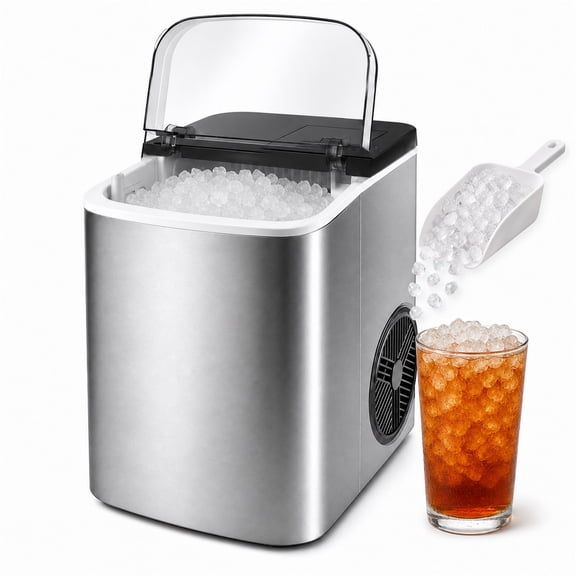 Cobectal Nugget Countertop Ice Maker, 24H Compact Ice Machine with Chewable Pebble in 6 Min, Self-Cleaning Touch for Kitchen,Home,Office