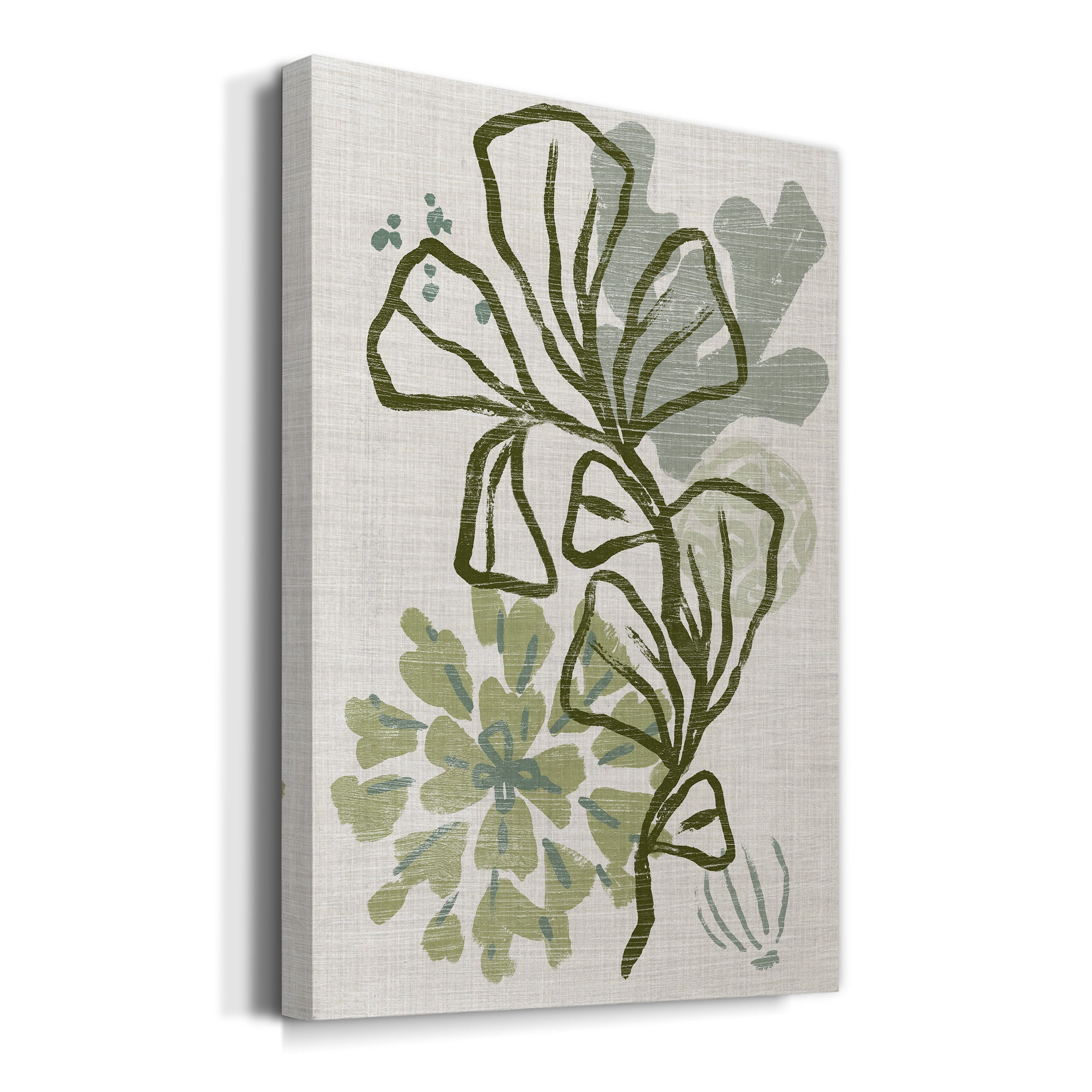 Coral Blockprint III Premium Gallery Wrapped Canvas - Ready to Hang