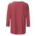 thumbnail image 2 of POIUYTR Women Memorial Day T-Shirts Casual Loose Crewneck 3/4 Sleeve Printed Shirts Holiday Trendy Soft Comfy Solid Color Tops, 2 of 6