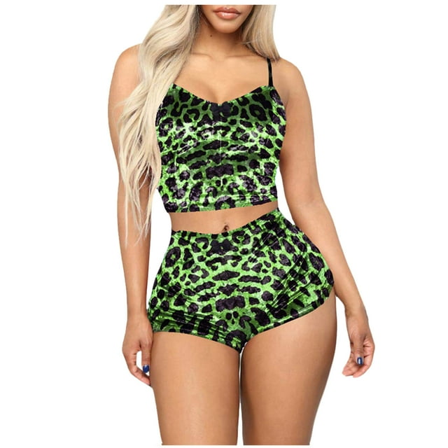 Combishort pour Femmes Combishort Aguichant en Velours pour Femmes 2 Pcs Tenue Combishort Haut Court Sans Manches Camisole + Shorts
