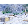 thumbnail image 2 of Country Lane In Winter With Two Flying Swans Poster Print By Malcolm Greensmith ?? Adrian Bradburymary Evans, 2 of 4