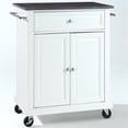 thumbnail image 3 of Bowery Hill Granite White/Black Kitchen Cart Rectangular Adjustable Shelf 35.5"H Unassembled, 3 of 7