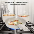 thumbnail image 5 of 17 Piece Non Stick Ceramic Cookware Set with Detachable Handle, Stackable Pots and Pans, Induction and Oven Safe, Cream White (White), 5 of 18