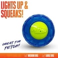 thumbnail image 3 of NERF Dog TPR EXO LED Ball Dog Chew Toy Blue 4in, 3 of 7