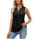 thumbnail image 3 of BAXLIMEK Camisetas sin mangas para mujer casual verano 2023 sueltas, blusa tipo túnica fruncida con ojales lisos y elegantes, 3 of 5