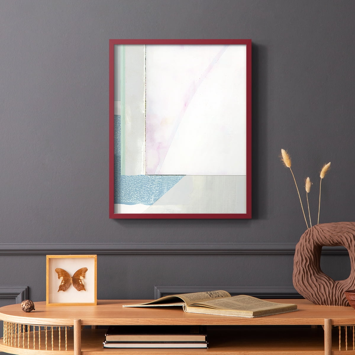Couturier III Framed Print in Red Solid Wood Framed Print No Nail Hanging