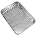 thumbnail image 2 of Miangastore 1 Set Stainless Steel Baking Tray with Rack Practical Tray Baking Dish (Silver), 2 of 8