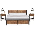 thumbnail image 2 of VECELO 3-Piece Bedroom Set with Full Size Bed Frame and 1-Drawer Brown Nightstands, 2 of 8