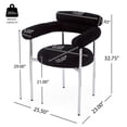 thumbnail image 3 of Christopher Knight Home Contemporary Boucle Upholstered Dining Chairs, Armchair with Metal Legs, Black, Set of 2, 3 of 13