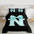 thumbnail image 2 of Manfei Initial N Letter Bedding Comforter Set for Kid, Princess Cyan Bowknot Twin Comforter Sets, Kawaii Cute Cartoon Reversible Bedding Set, Lightweight Room Decor, 2-Piece, 2 of 8
