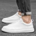 thumbnail image 5 of Dark Gray Genuine Leather Slip-On Navy Elastic Band Platform Casual Shoes, 5 of 5