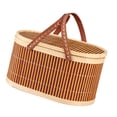 thumbnail image 4 of Cesta tejida de bambú Cesta de almacenamiento Cesta portátil Cesta de compras Cesta de compras Cesta de compras para bocadillos Cesta de compras para E, 4 of 8
