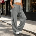 thumbnail image 2 of Evdexr Cargo Pants Womens Drawstring Wide Leg Baggy Sweatpants 2026 Summer Fall Travel Pant Solid Lightweight Loose Fit Trendy Trousers with Pockets 2XL, 2 of 7