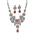 thumbnail image 2 of Lady Rhinestone Butterfly Teardrop Dangle Bib Necklace Stud Earrings Jewelry Set, 2 of 5