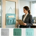 thumbnail image 7 of Hanging Organizer Bags,Wall & Door Storage Bags with Large Compartment & 4 Pockets,Portable Zipper Storage Organizer for Kitchen,Entrance,Closet,13.77x12.59 Inch,Blue, 7 of 7