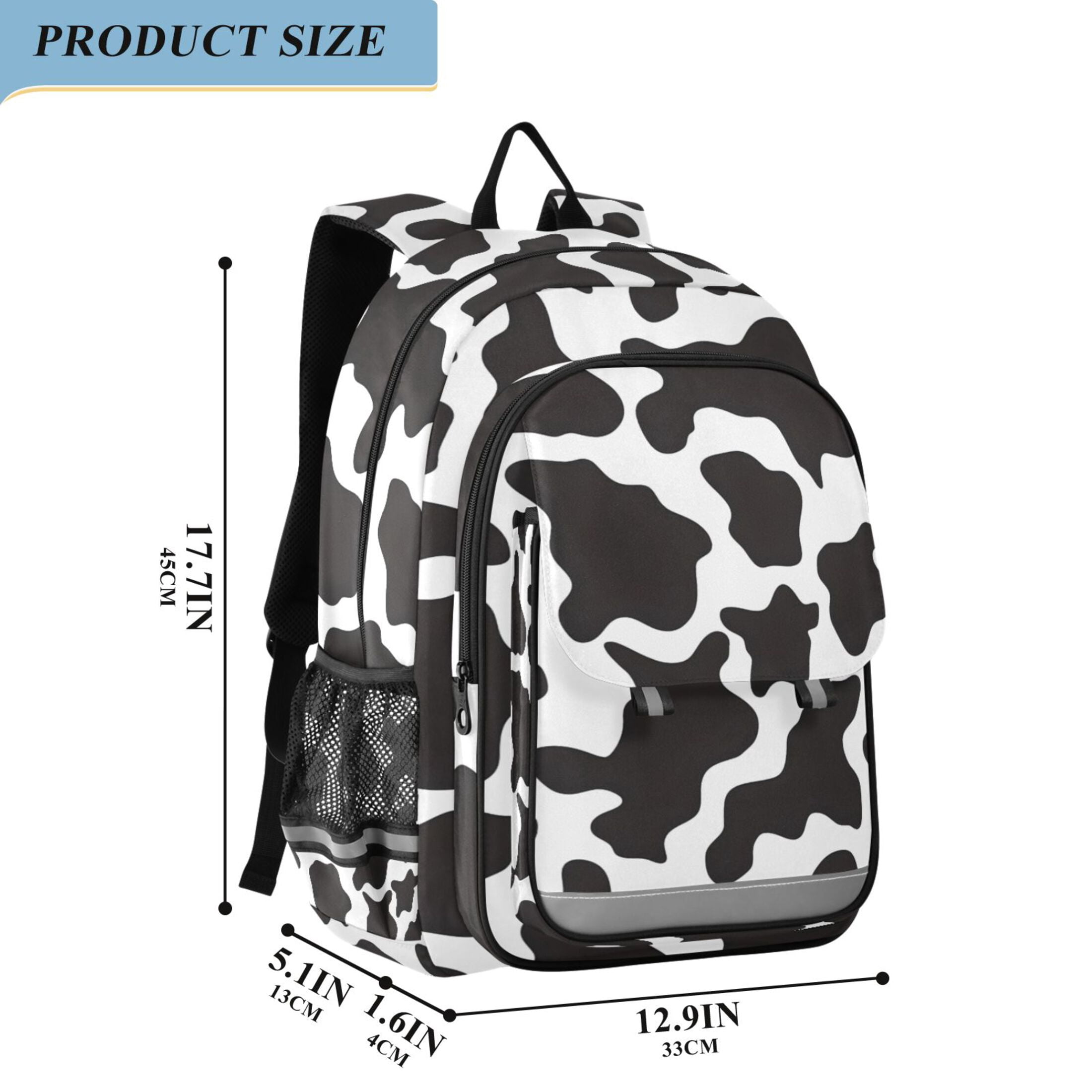 ALAZA Cow Print Laptop Backpack Purse Travel Bag Casual School Bookbag Rucksack for Women Men