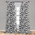 thumbnail image 5 of Ambesonne Black White Curtains, Models of Motorbike, Pair of 28"x95", Black White, 5 of 5