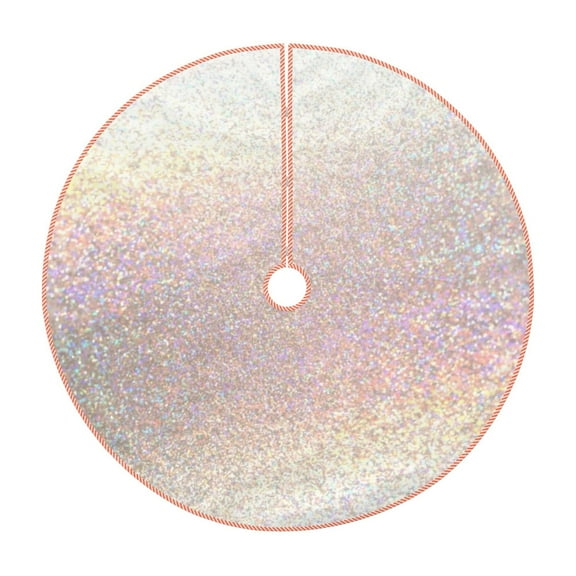 Rateoe Glitter Light Pearl Pattern Christmas Tree Skirt with Ties , Christmas Tree Decorations, Farmhouse Christmas Decor Xmas Holiday Decorations-30"
