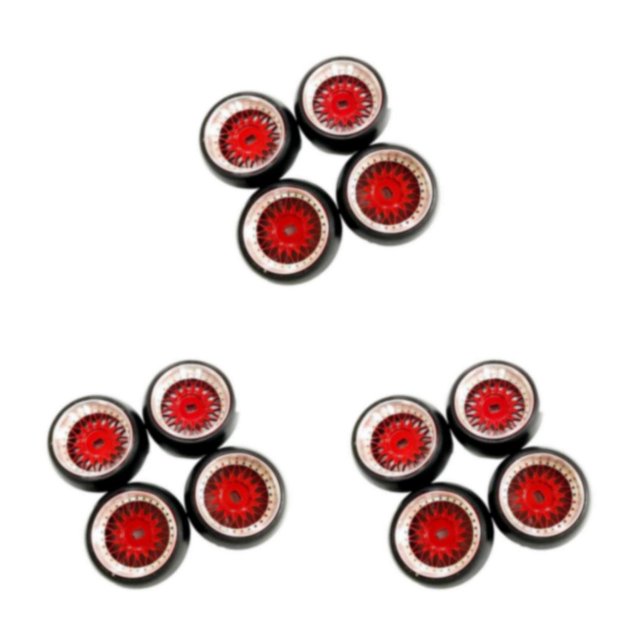 Baohd 1/2/3/5 RC Wheel Rim Tires Reliable and High-Performance for Wltoys K969 K989 P929 128 Scale Buggy Hobby Red 3PCS