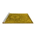 thumbnail image 2 of Ahgly Company Machine Washable Indoor Square Oriental Yellow Industrial Area Rugs, 7' Square, 2 of 4