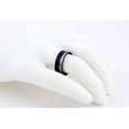 thumbnail image 5 of Tungsten Carbide Rings for Men Wedding Bands for Him 6mm Black Silver and Blue Stripe, 5 of 5