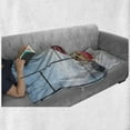 thumbnail image 6 of Funny Soft Flannel Fleece Blanket, Whimsical Little Dog in a Starry Raincoat on Window Big City Panorama Scene, Cozy Plush for Indoor and Outdoor Use, 60" x 80", Pink Grey Sky Blue, by Ambesonne, 6 of 6