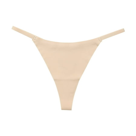 

DENGDENG Womens Thong Underwear Solid Breathable Low Rise Sexy T-Back Panties G String