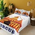 thumbnail image 4 of Ambesonne Circus Fitted & Top Sheet Set with Shams, Old Fashioned Retro Tent, Red Yellow White, 4 of 8