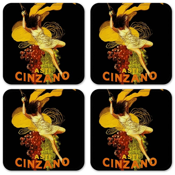 Vinyl Drink Coasters - Set of 4 - Asti Cinzano