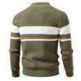 thumbnail image 4 of Babcutegg Big and Tall Mens Quarter Zip Sweater Stand Collar Color Block Knit Pullover Casual Fall Winter Top Size 3XL, 4 of 5