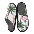 thumbnail image 2 of Flamingo with Palm Trees House Slippers Anti-Skid Winter Slippers with Memory Foam and Indoor Outdoor Soles, 2 of 8